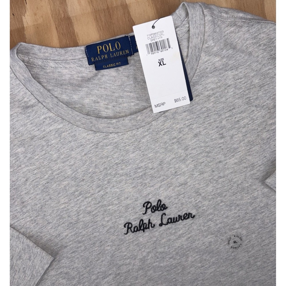 Polo Ralph Lauren Men's Classic Fit‎ Stitched Logo Pony T-Shirt Tee Gray XL